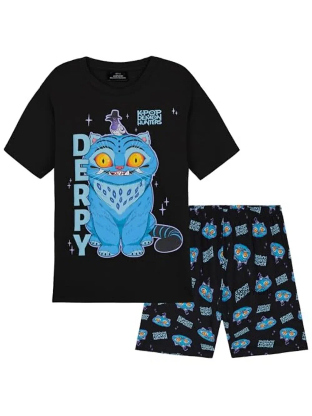 Girls 2-Pc Pajama Set Short Sleeve Cotton Blend Lounge Set